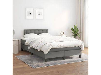 Homzora bed base with dark grey mattress 120x190cm fabric