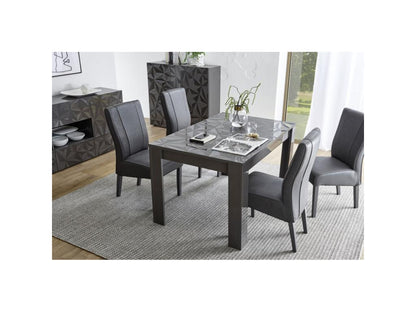 Extendable dining table, glossy grey lacquer - Meubiana