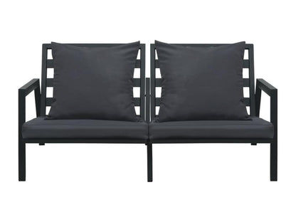 5-piece garden furniture set with cushions, dark grey aluminum