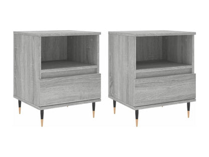 Meubiana bedside tables, 2 pcs, grey, 40x35x50 cm, engineered wood