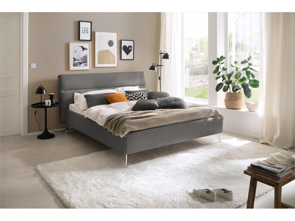 Bed - Grey corduroy - Homzora