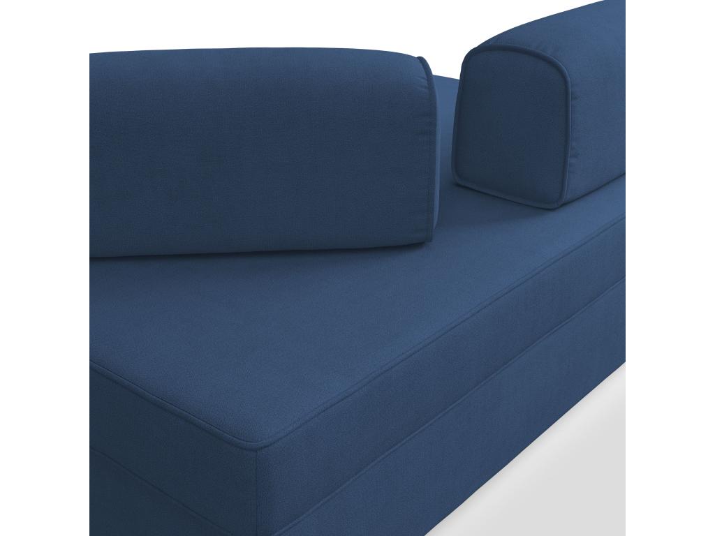 Liberty Sofa with pull-out ottoman and removable backrest in waterproof fabric T02 160 cm blue