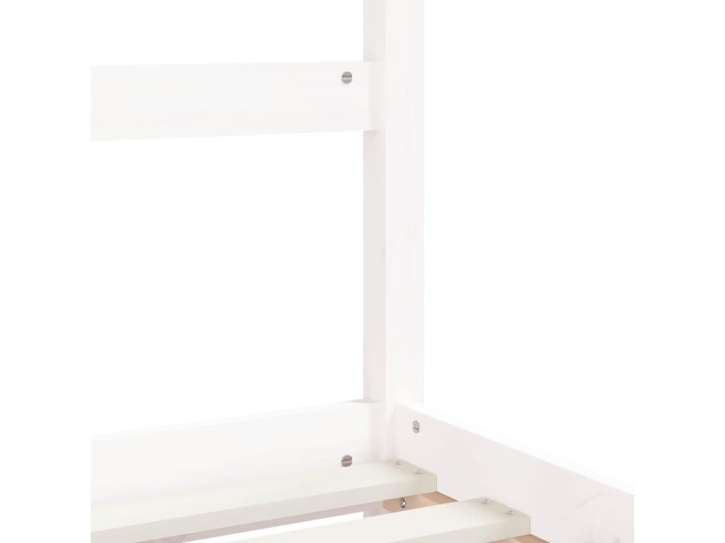 White children's bed frame 80x200 solid pine wood