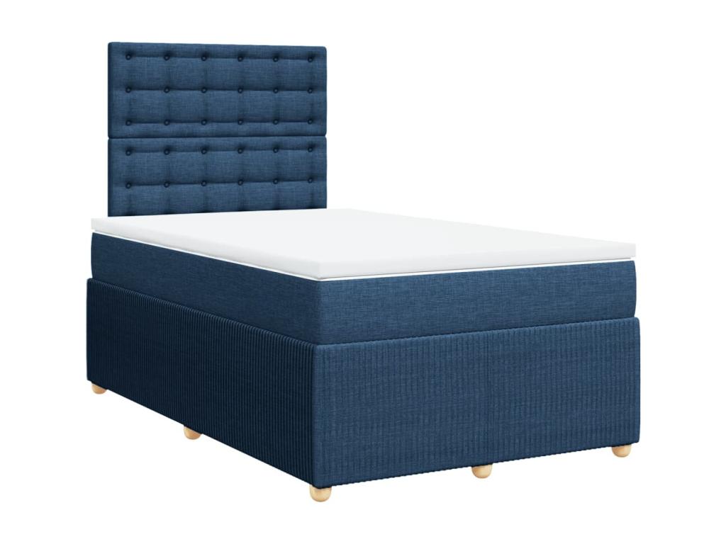 Meubiana bed base with blue mattress 120x190 cm fabric