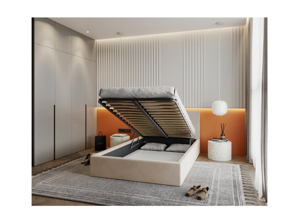 Doucezen 120x200 cm storage bed with Doucezen lift-up slatted base, Beige