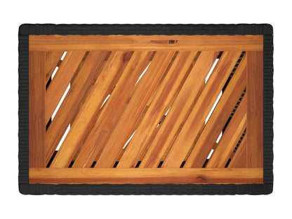 Meubiana Premium - Garden side table with black wooden top, 60x40x75 cm