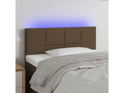 Dark Brown LED Headboard 90x5x78/88 cm Fabric