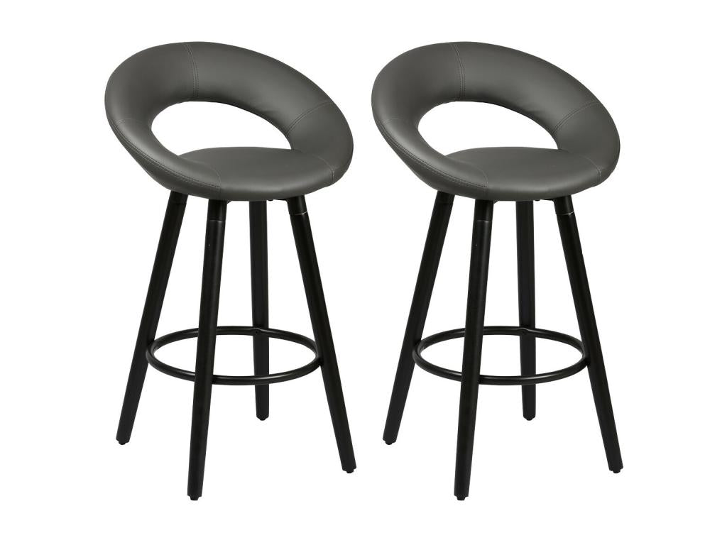 Meubiana - Set of 6 Grey and Black Stools