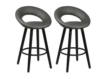 Meubiana - Set of 6 Grey and Black Stools