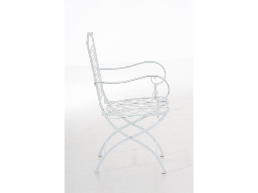 Garden chairs - Metal / Galvanized iron - White - Homzora