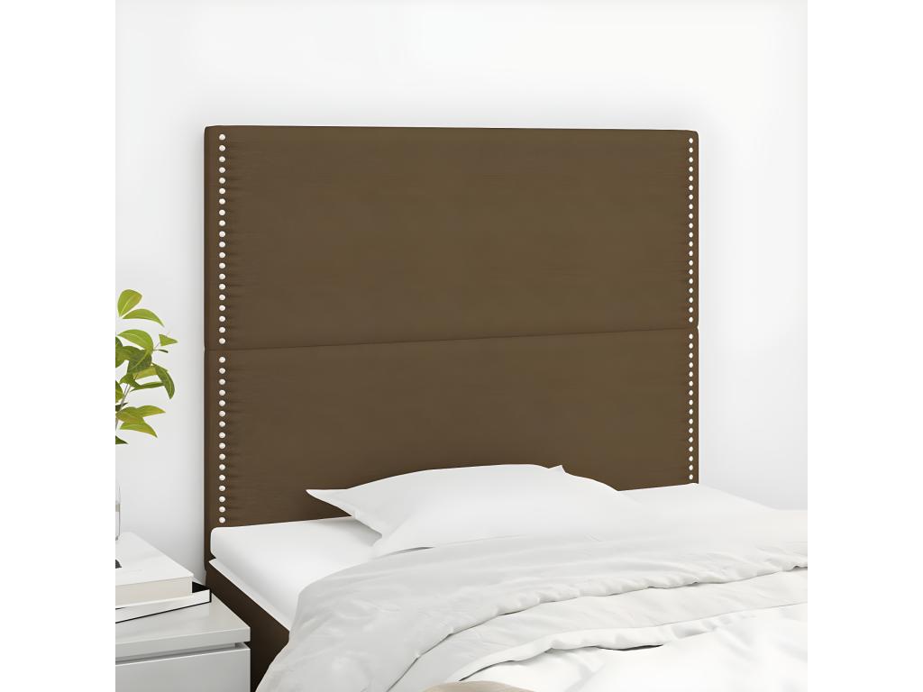 2-Piece Headboard Set, Dark Brown, 100x5x78/88 cm, Fabric