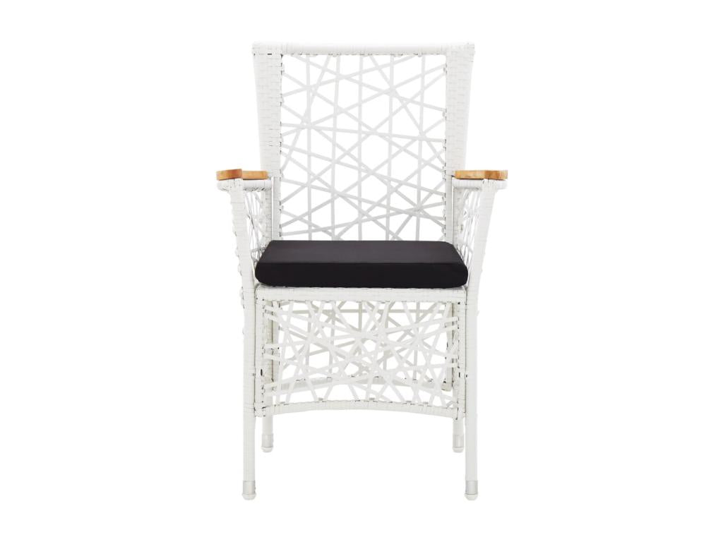 5-piece garden furniture set in white woven resin