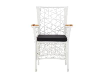 5-piece garden furniture set in white woven resin