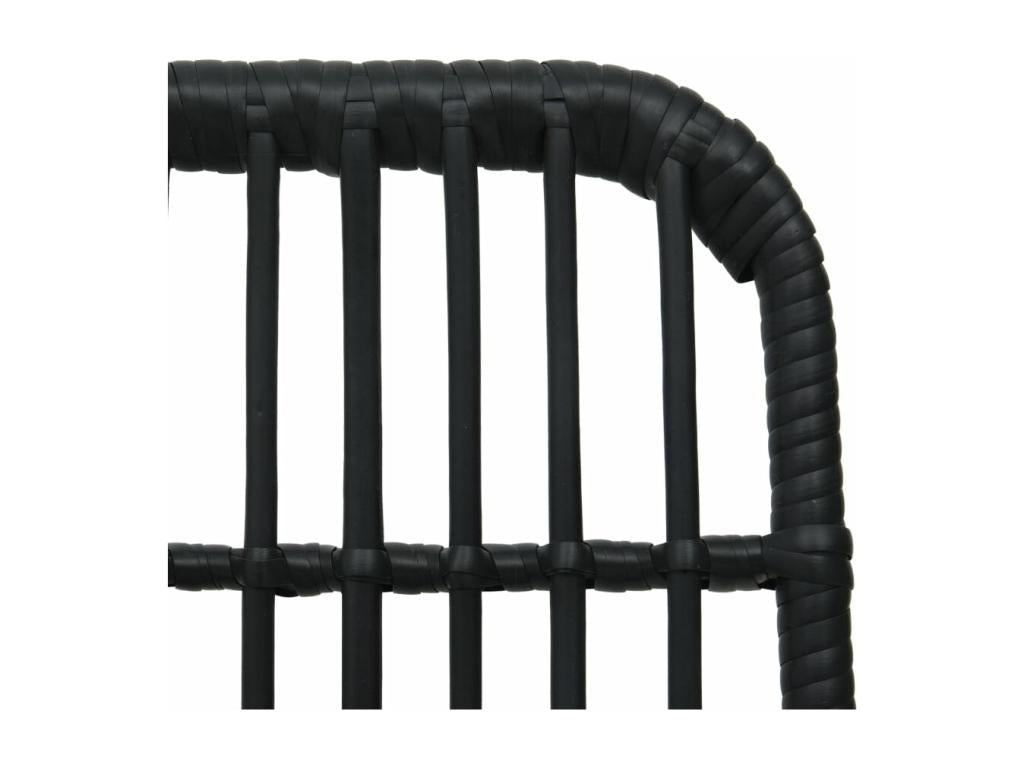 2-piece garden chairs, black wicker resin