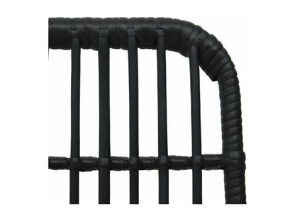 2-piece garden chairs, black wicker resin