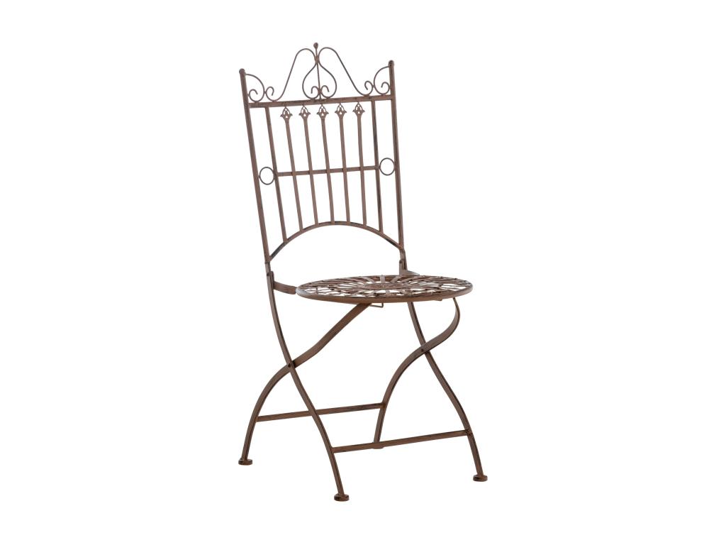 Set of 2 Garden Chairs - Metal / Metal - Antique Brown - Homzora