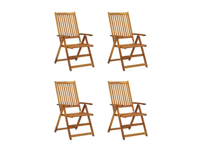 Set of 4 reclining garden chairs and cushions, Meubiana wood