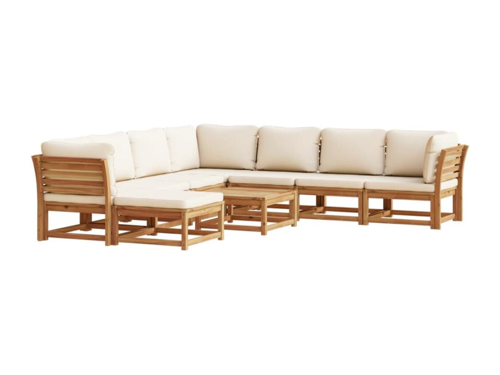 Homzora 9-piece solid wood garden furniture set with cushions