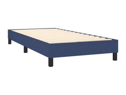 Upholstered bed base with mattress and blue LED light, 90x190 cm, fabric