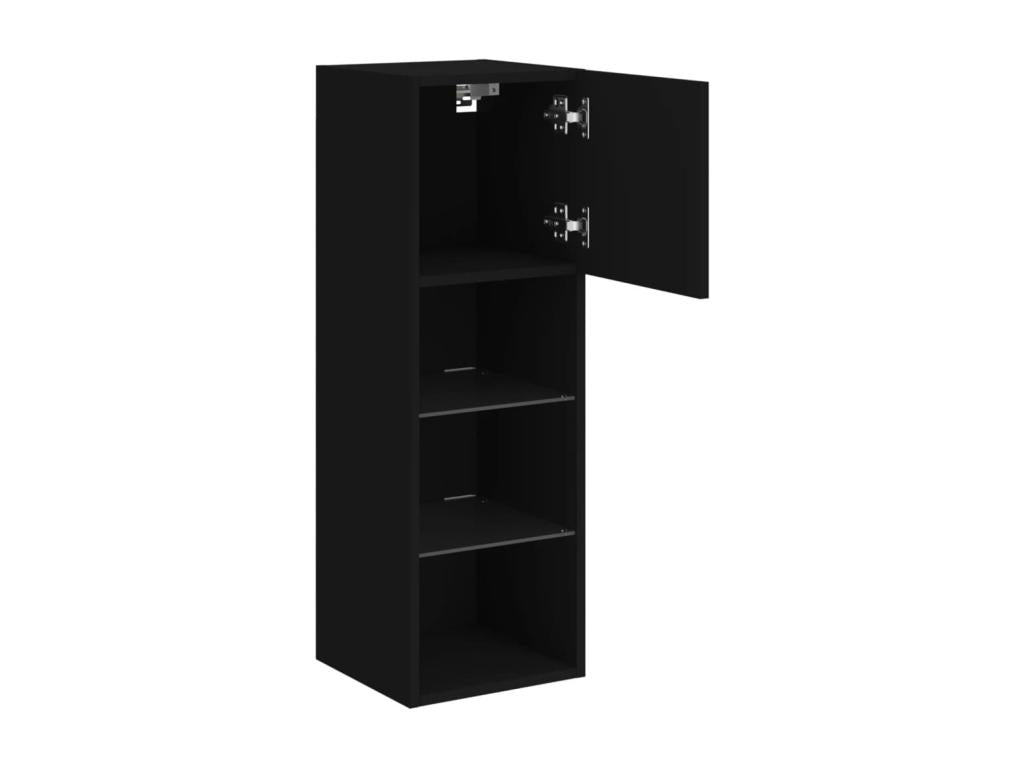 TV stand with Homzoraères LED lights, black, 30.5x30x90 cm