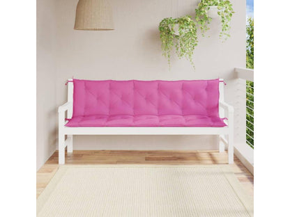 Meubiana 2-piece pink fabric garden bench cushions