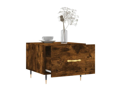 2-piece coffee tables in smoked oak, 50x50x40 cm, engineered wood