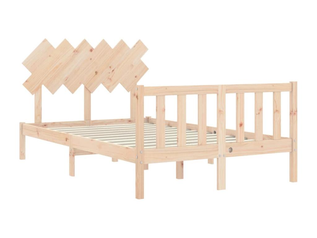 Bed frame with headboard, 120x200 cm, solid wood