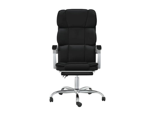 Black Faux Leather Reclining Office Chair