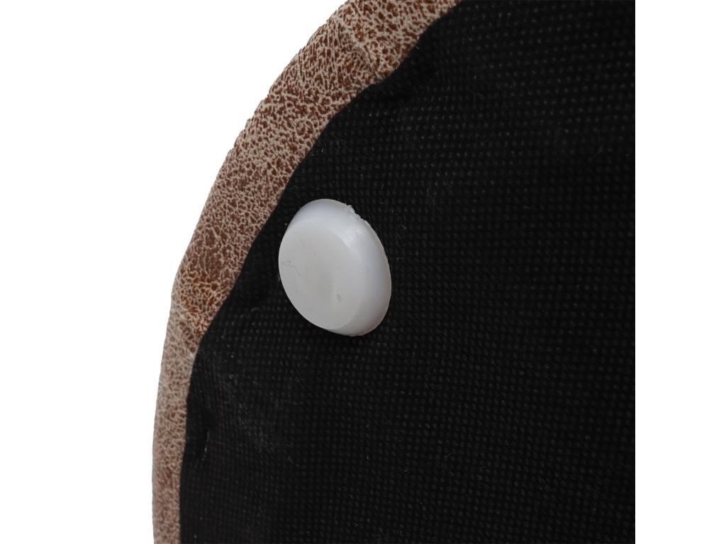 Homzora-K48 Ottoman and Side Table - Coffee Table, Stool - Homzora Certified MDF, Metal, Faux Leather - Brown