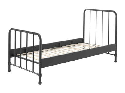Children's bed with metal bars, 90x200 cm, black - LT2059