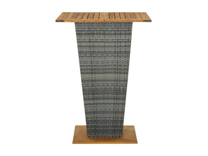 5-piece garden bar set and cushions, grey woven resin