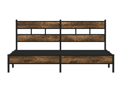 Metal bed frame without mattress, smoked oak, 180x200 cm