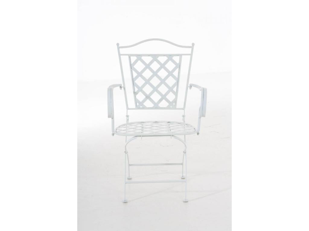 Garden chairs - Metal / Galvanized iron - White - Homzora