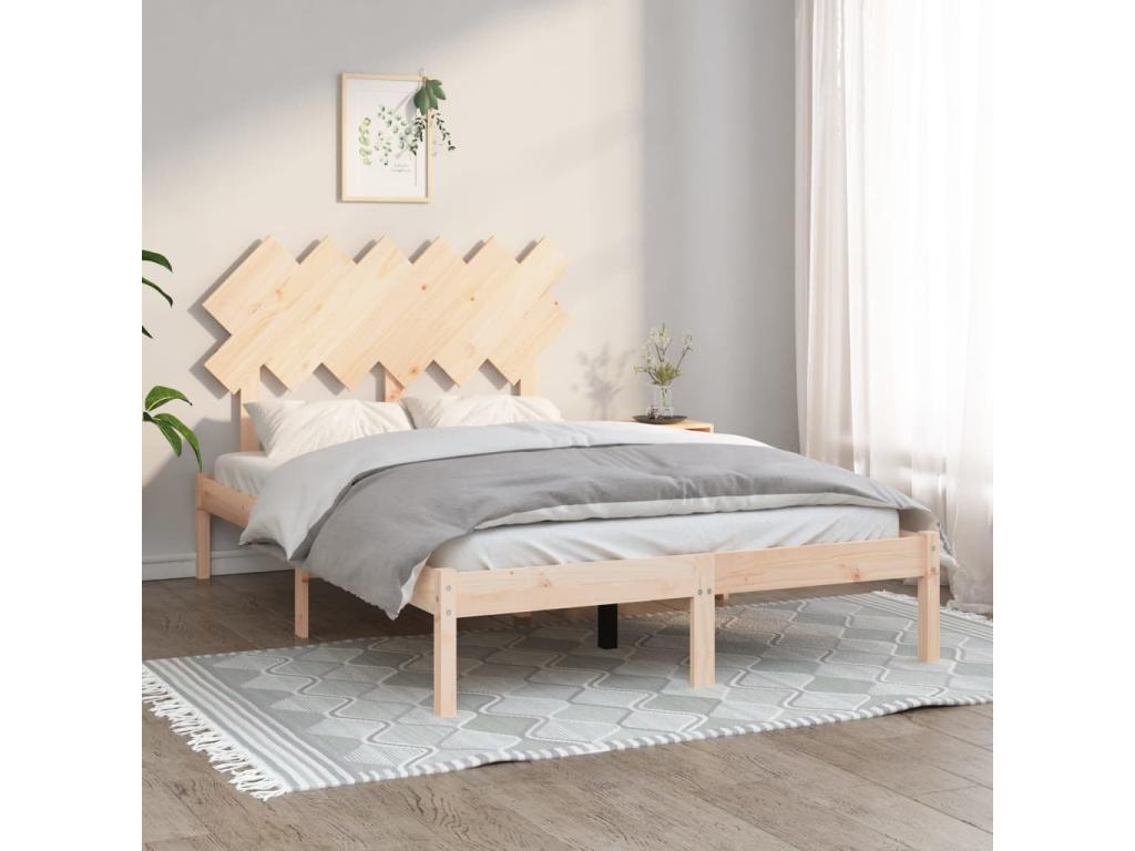 135x190 cm Double Bed Frame in Solid Wood