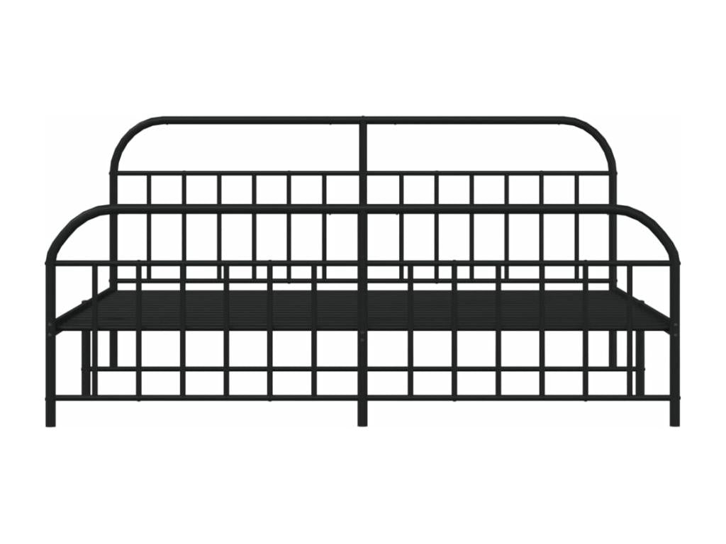 Metal bed frame with headboard and footboard, black, 193x203