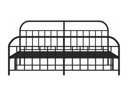 Metal bed frame with headboard and footboard, black, 193x203