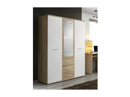 Homzora 3-Door Wardrobe 191cm Oak / White