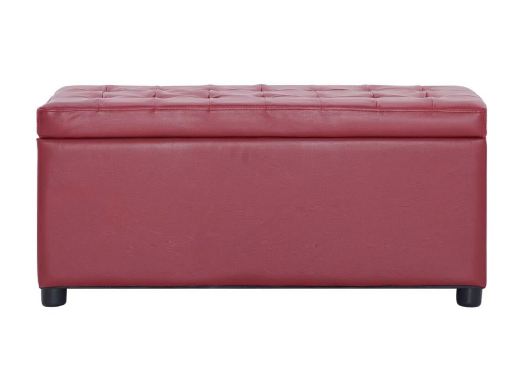 Storage pouf 87.5cm Burgundy red faux leather