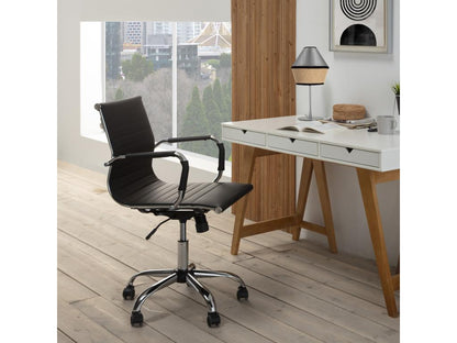 Homzora Reclining Office Chair, Black Synthetic Leather