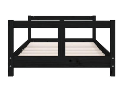 Black children's bed frame 80x160 cm solid pine wood