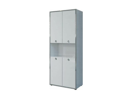 Meubiana 4-Door White MDF Wood Office Cabinet