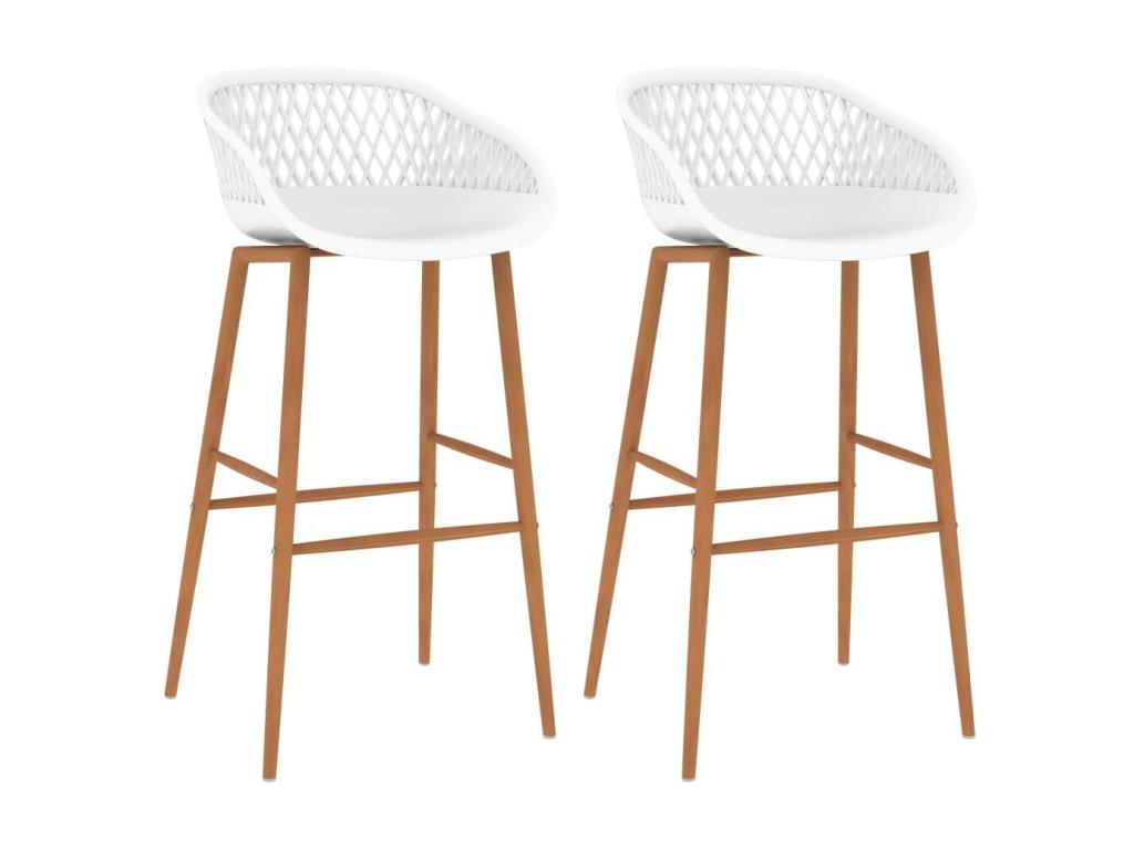 2-piece white bar stools