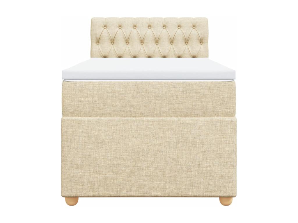 Homzora bed base and mattress, Cream, 90x190 cm, Fabric