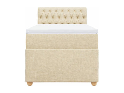 Homzora bed base and mattress, Cream, 90x190 cm, Fabric