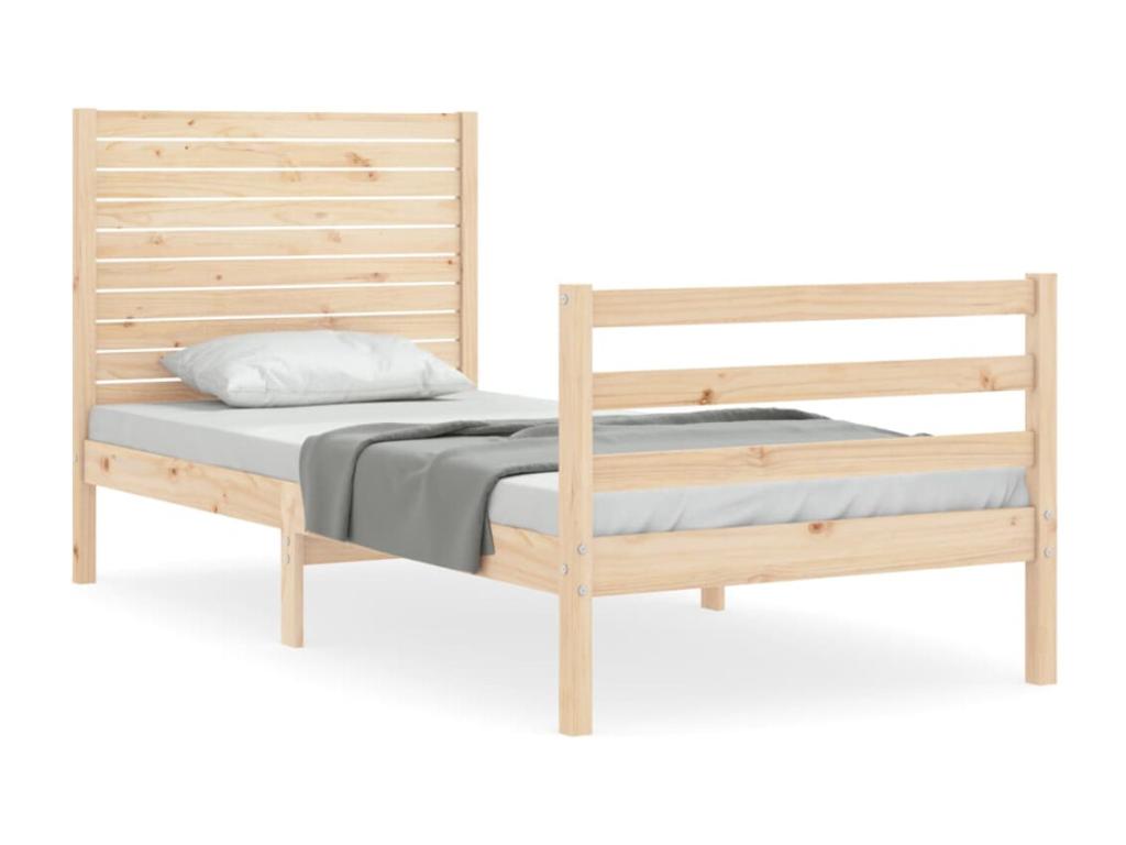 Bed frame and headboard 100x200 solid wood