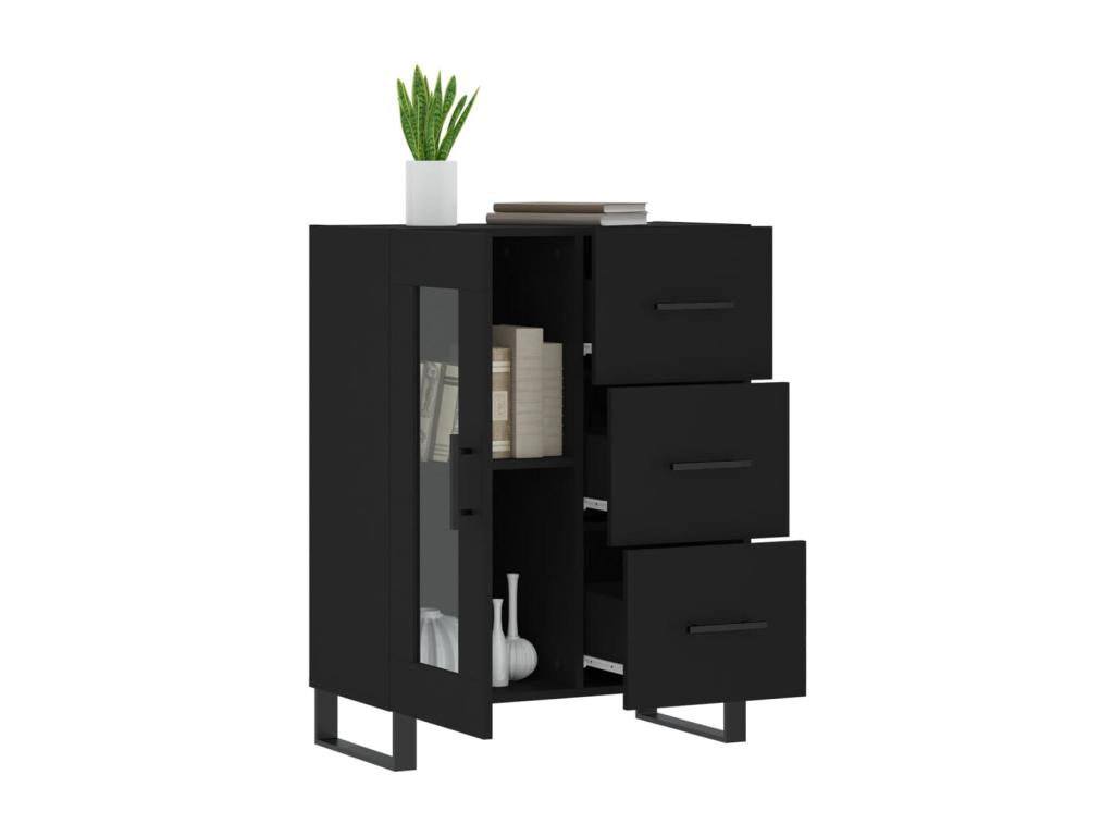 Black sideboard 69.5x34x90 cm engineered wood