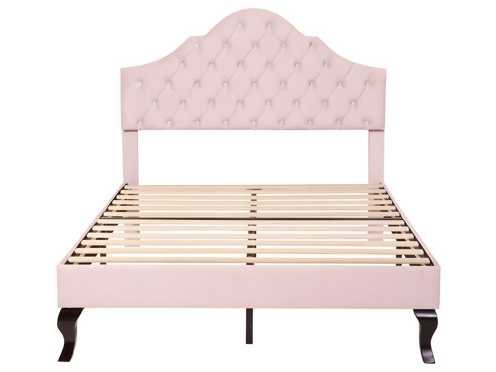 Adult bed, upholstered bed 140x200 cm - pink - Homzora