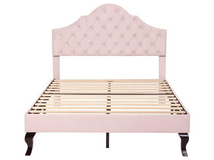 Adult bed, upholstered bed 140x200 cm - pink - Homzora