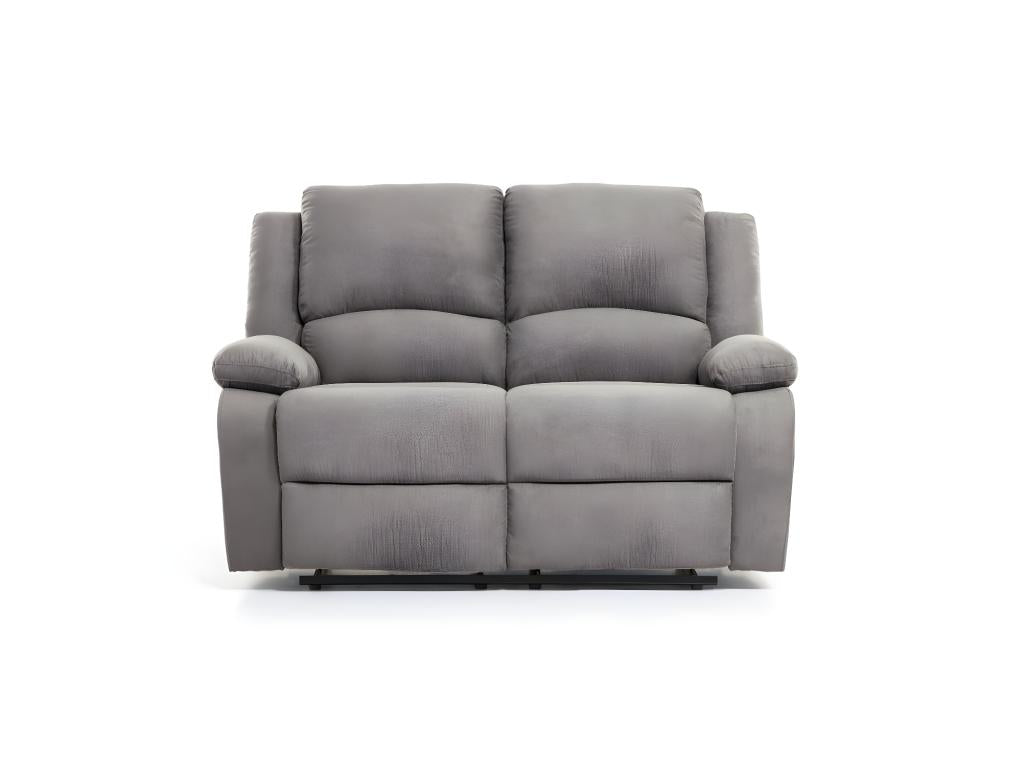 Meubiana manual sofa set Léo 2-seater manual armchair in microfiber - Gray - Meubiana