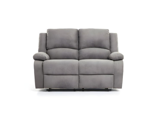 Meubiana manual sofa set Léo 2-seater manual armchair in microfiber - Gray - Meubiana
